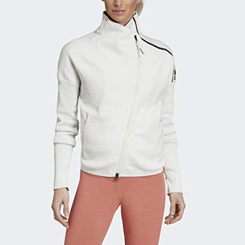 adidas Women’s Zone Prime Knit Heather Jacket, Raw White/White, Medium