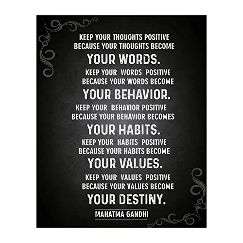 GANDHI Quotes Wall Art- “Your Destiny”- 8 x 10 Art Wall Print Art Ready to Frame. Modern Home Décor, Studio & Office Décor. Mahatma Gandhi Quotes Makes a Perfect Gift for Motivation, Zen & Inspiration