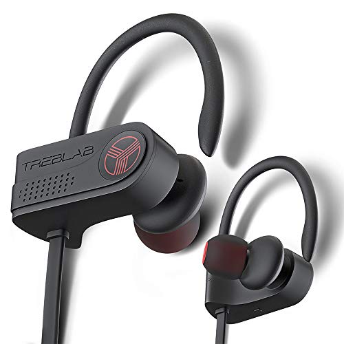 TREBLAB XR700 – Wireless Running Earbuds – Top Sports Headphones, Custom Adjustable Earhooks, Bluetooth 5.0 IPX7 Waterproof,Rugged Workout Earphones, Noise Cancelling Microphone in-Ear Headset