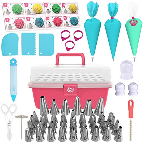 Cake Decorating Kit Cupcake Decorating Kit – 68 PCS Cookie Decorating Supplies and Cookie Decorating Kit with Piping Bags and Tips – Frosting Icing Tips Pastry Bags with Tips – Baking Decorating Kit