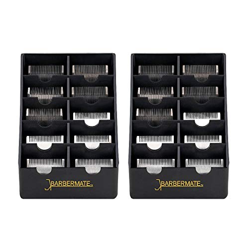 2 Pack BarberMate Blade Rack Storage Tray – Holds 10 Clipper Blades (Black) | The Storepaperoomates Retail Market - Fast Affordable Shopping