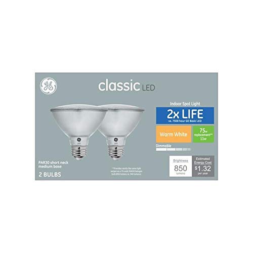 GE Spot Classic 2-Pack 75 W Equivalent Dimmable Warm White Par30 Shortneck LED Light Fixture Light Bulbs