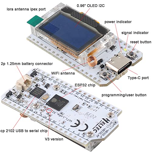 915MHz ESP32 LoRa 0.96 OLED Development Board V3 SX1262 Type-C + LoRa Antenna for Arduino LoraWan IOT Internet of Thing (Pack of 2), not Compatible with WiFi LoRa 32 V2 | The Storepaperoomates Retail Market - Fast Affordable Shopping