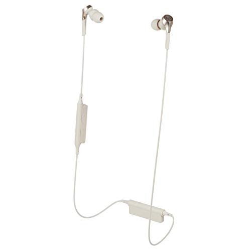 Audio-Technica ATH-CKS550XBTCG Solid Bass Bluetooth Wireless In-Ear Headphones, Champagne-Gold