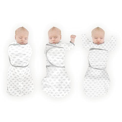 SwaddleDesigns 6-way Omni Swaddle Sack with Adjustable Wrap & Arms Up Sleeves & Mitten Cuffs, Easy Swaddle Transition, Better Sleep for Newborn Baby Boys & Girls, Tiny Hedgehogs, Small, 0-3 Months
