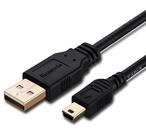Ruaeoda Mini USB Cable 20 ft, USB 2.0 Type A to Mini 5 Pin B Cable Male Cord Compatible with GoPro Hero 3+, PS3 Controller, Cell Phones, MP3 Players, Dash Cam, Digital Camera, SatNav etc