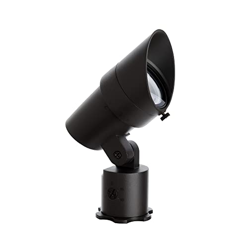 WAC Landscape Lighting, LED 12V Medium Size Accent Light with Adjustable Beam Angle and Integral Brightness Control 50-1300 Lumens 3000K Warm White Built-in LED in Black