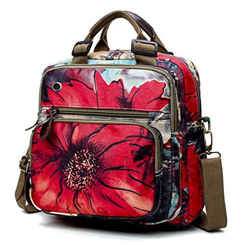 Exttlliy Baby Diaper Bag Backpack, Large Capacity Waterproof Multi-Function Fashion Small Floral Travel Bag Pack, Nursing Bag(C)