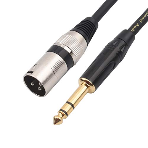 Disino 1/4 Inch TRS to XLR Male Balanced Signal Interconnect Cable Quarter inch to XLR Patch Cable – 10 Feet