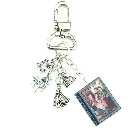 Little Women Louisa May Alcott First Edition Clay Mini Book Key Chain Bag Purse Backpack Clip Clasp