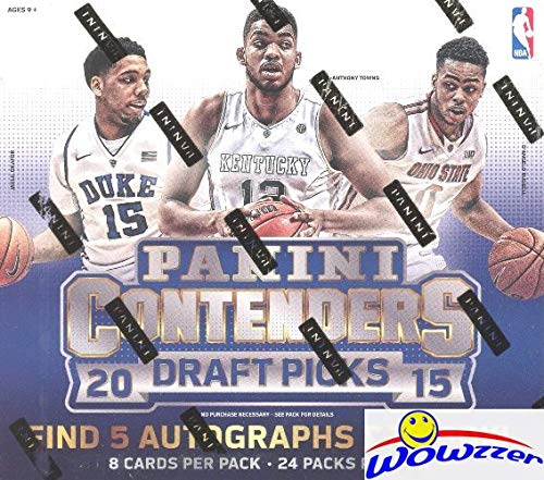 2015/16 Panini Contenders Draft Picks Basketball Factory Sealed HOBBY Box with FIVE(5) AUTOGRAPHS! Look for RC & Autographs of Karl-Anthony Towns, Kristaps Porzingis, Devin Booker & More! WOWZZER!