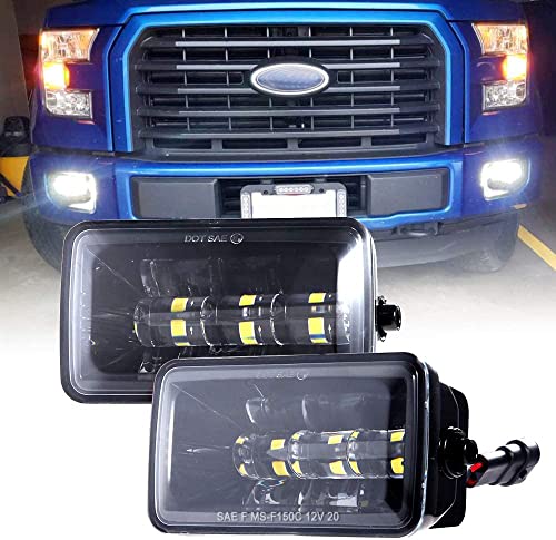 Upgrade LED Fog Lights for 2015-2020 Ford F150 4 Inch LED Fog Light Assembly Kit,36W Waterproof LED Bumper Lamps Set-1 Pair