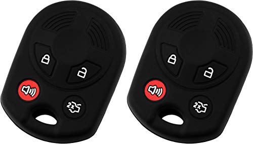 KeyGuardz Keyless Entry Remote Car Key Fob Outer Shell Cover Soft Rubber Protective Case For Ford Lincoln Mercury (Pack of 2)