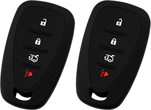KeyGuardz Keyless Entry Remote Car Smart Key Fob Outer Shell Cover Soft Rubber Protective Case for Chevy Volt Bolt Sonic Spark HYQ4EA (Pack of 2)