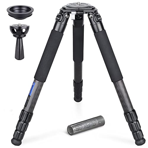 Carbon Fiber Bowl Tripod Heavy Duty Bowl Tripod with 75mm Bowl and Bowl Adapter 40mm Leg Tube Ultra Stable Professional Camera Tripod Max Load 88 Pounds/40kg Camera Stand