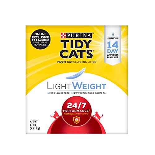 Purina Tidy Cats Lightweight Clumping Cat Litter, 24/7 Performance Multi Cat Litter – 17 lb. Box