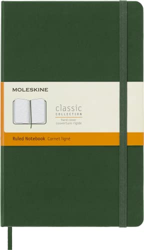 Moleskine Classic Notebook, Hard Cover, Large (5″ x 8.25″) Ruled/Lined, Myrtle Green, 240 Pages