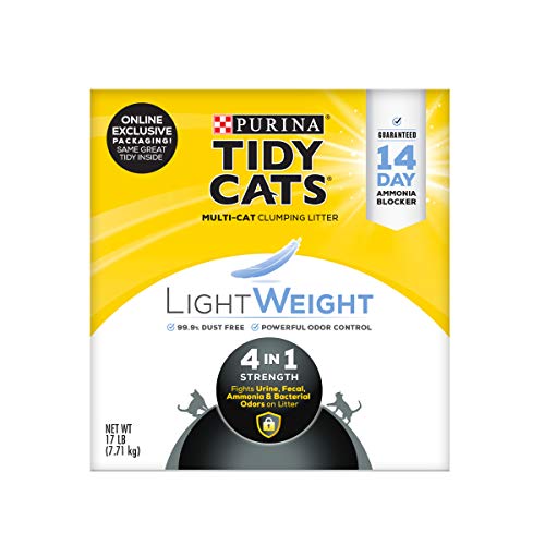 Purina Tidy Cats Multi Cat, Low Dust, Clumping Cat Litter, LightWeight 4-in-1 Strength – 17 Lb. Box