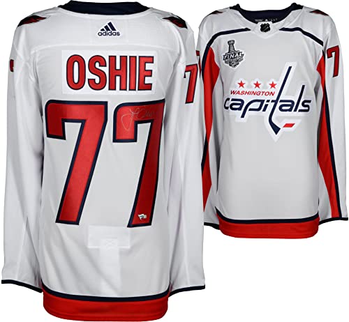 T.J. Oshie Washington Capitals 2018 Stanley Cup Champions Autographed White Adidas Authentic Jersey with 2018 Stanley Cup Final Patch – Autographed NHL Jerseys