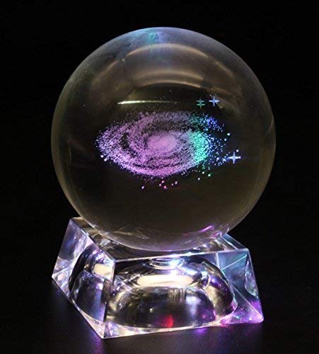 Big Fun Galaxy Crystal Ball with LED Base Home Decoration (80mm)