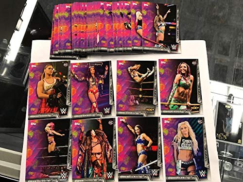 2018 Topps WWE Women’s Division Evolution Complete Hand Collated Wrestling Base Set of 50 Cards – Includes Rhonda Rousey’s first pack issued WWE Rookie Card. Includes you other favorites like Asuka, Alexis Bliss, Mandy Rose, The Bella Twins, Liv Morgan, T