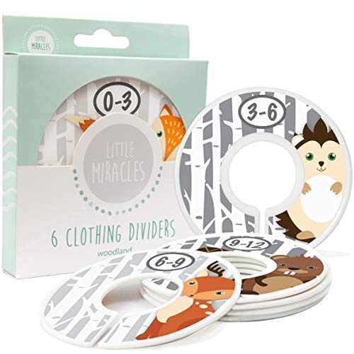Baby Closet Size Dividers – Woodland Nursery Closet Dividers for Baby Clothes – Fox Deer Bear Hedgehog Beaver Nursery Decor – Baby Closet Dividers for Boy or Girl – [Woodland] [Grey/Gray] | The Storepaperoomates Retail Market - Fast Affordable Shopping