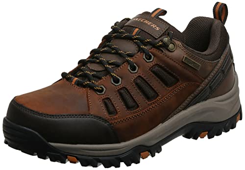Skechers Men’s RELMENT-SEMEGO Waterproof Hiker LO Hiking Shoe, Dark Brown, 7 Medium US