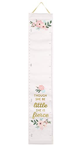 Pearhead ‘Though She Be Little She Is Fierce’ Growth Chart, Floral, Height Measuring Chart, Wall Decor for Kids