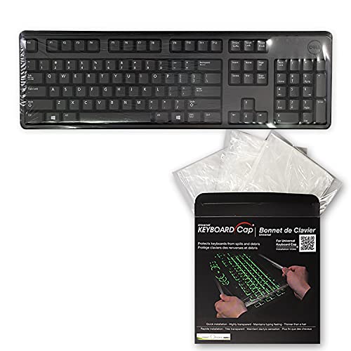 Green Onions Supply[3 Pack Universal Fully Covered Flat Style 0.025mm Wipeable Superb Tactile Feeling Waterproof Anti-Dust Keyboard Cap Cover for Desktop Keyboard with Numeric Hospital/Dentist Use