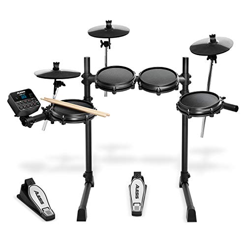 Alesis Drums Turbo Mesh Kit – Electric Drum Set With 100+ Sounds, Mesh Drum Pads, Drum Sticks, Connection Cables and 60 Melodics Lessons