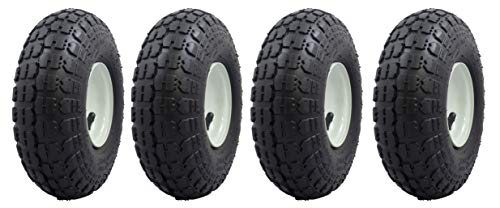 Ranch Tough 4 Pack RT310 10″ Pneumatic Replacement Tires for Garden Including Gorilla Cart, Black