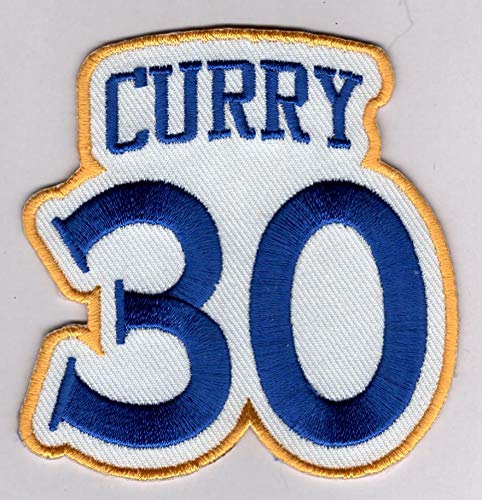 Stephen Curry No. 30 Patch – Jersey Number Basketballl Sew or Iron-On Embroidered Patch 2 1/2 x 2 3/4″