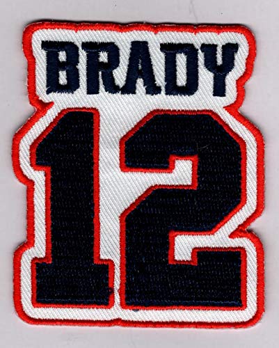 Tom Brady Patch – Jersey Number Football Sew or Iron-On Embroidered Patch 2 1/4 x 2 3/4″