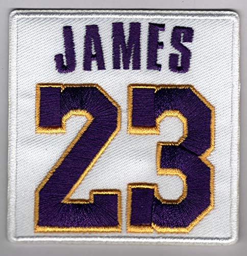 LeBron James No. 23 Patch – Jersey Number Basketball Sew or Iron-On Embroidered Patch 3 x 3″