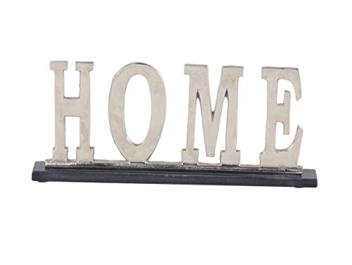 Deco 79 Modern Metal and Marble HOME Decorative Sign 2″W x 8″H Silver, Black