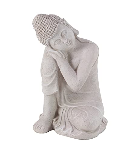 Deco 79 Magnesium Oxide Buddha Garden Sculpture, 13″ x 13″ x 20″, Gray