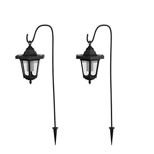 Pure Garden 50-LG1056 Solar Coach Lights-26” Outdoor Lighting with Hanging Hooks for Garden, Path, Landscape, Patio, Driveway Walkway-Set of 2