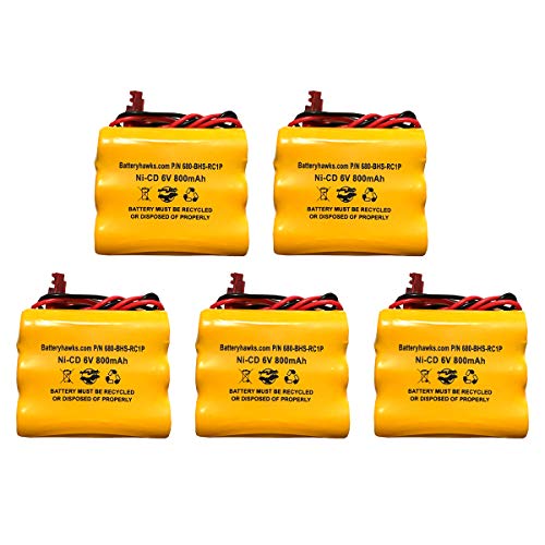 (5 Pack) 026-149 Max Power 026149 6v 800mAh Ni-CD AA Battery Pack Replacement for Emergency/Exit Light S/L 026-149 SL 026149