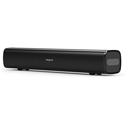 Creative Stage Air Portable and Compact Under-Monitor USB-Powered Soundbar for Computer, with Dual-Driver and Passive Radiator for Big Bass, Bluetooth and AUX-in, USB MP3, 6 Hours of Battery Life