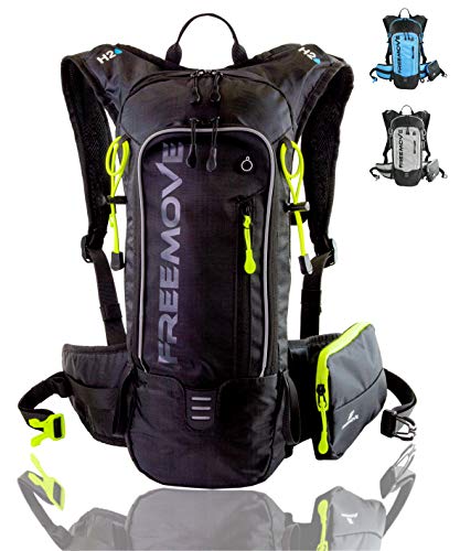 FREEMOVE Sports Backpack Daypack – for Men, Women – Suitable as Hydration Camel Backpack for Hiking, Running or Biking Backpack for MTB Cycling – Water Bladder NOT Included