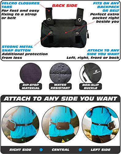 External Detachable Pocket for Backpacks and Waist Belts, Durable, Lightweight and Water-resistant Great for Hiking, Running, Jogging, Cycling, Biking, Skiing, Water Sports, Rave Festival, Traveling | The Storepaperoomates Retail Market - Fast Affordable Shopping