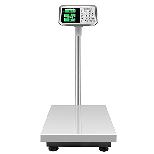 TUFFIOM 661lbs Weight Electronic Platform Scale,Stainless Steel High-Definition LCD Display,Digital Floor Heavy Duty Scales,Perfect for Luggage Package Price Computing Postal Shipping Mailing