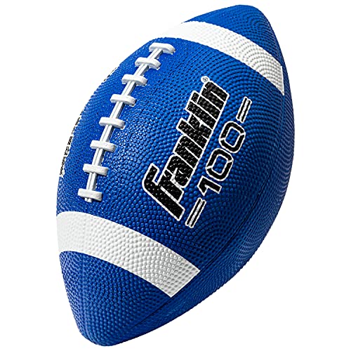 Franklin Sports Football – Grip-Rite 100 – Kids Junior Size – Youth Football – Durable Outdoor Rubber Football – Blue / White