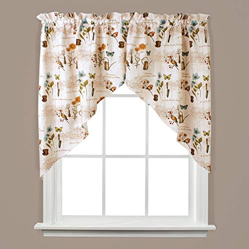 SKL Home by Saturday Knight Ltd. Le Jardin Tier Curtain Pair, 57 inches x 36 inches, Multicolored