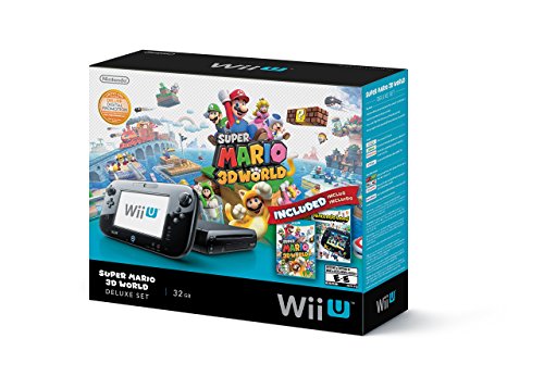 Nintendo Wii U Deluxe Set: Super Mario 3D World and Nintendo Land Bundle – Black 32 GB (Renewed)