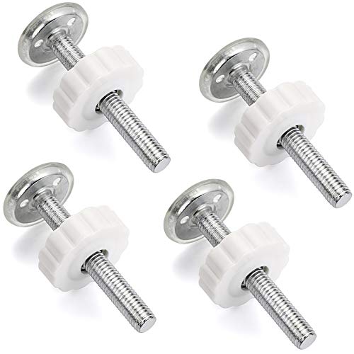OwnMy M10(10mm/0.39″) Baby Gate Adapter OwnMy 10MM Walk Thru Gate Spindle Rods Accessory Pressure Gate Replacement Parts Screw Mounted Bolts Kit for Pets Gate/Stair Railing Safety Gate, 4 Pcs – White