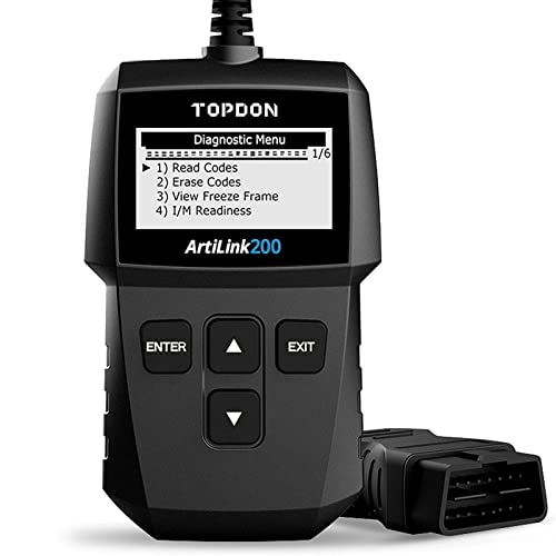 OBD2 Scanner TOPDON AL200 Car Code Reader, Auto Check Engine Light, Read & Erase Fault Codes, I/M Readiness, Freeze Frame, CAN Vehicles Diagnostic Scan Tool for All OBDII Car After 1996