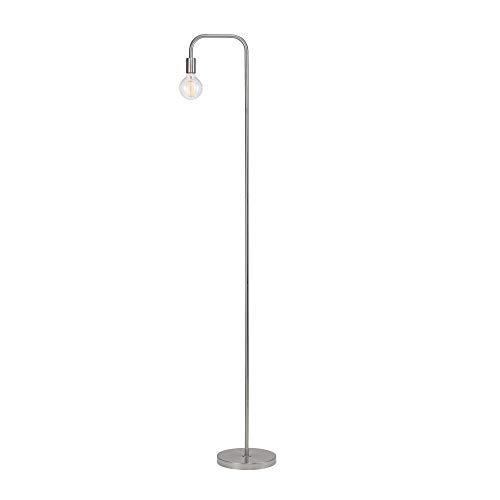 Globe Electric 67067 Holden 70″ Floor Lamp, Brushed Steel, in-Line On/Off Foot Switch