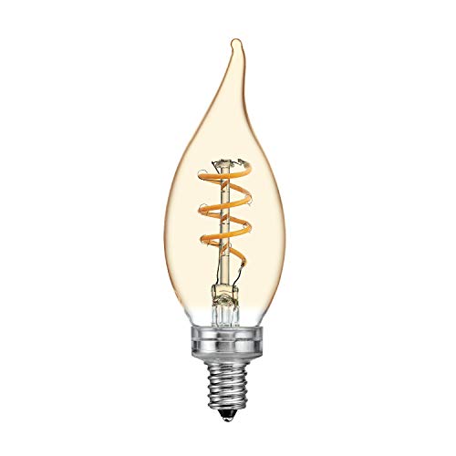GE Vintage Style LED Light Bulb, 25 Watt Eqv, Amber Finish, Warm Candle Light, Decorative Bulb, Small Base