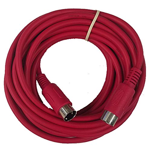 Cable Up CU/MD120/RED 20′ MIDI Male to MIDI Male MIDI Cable (Red)